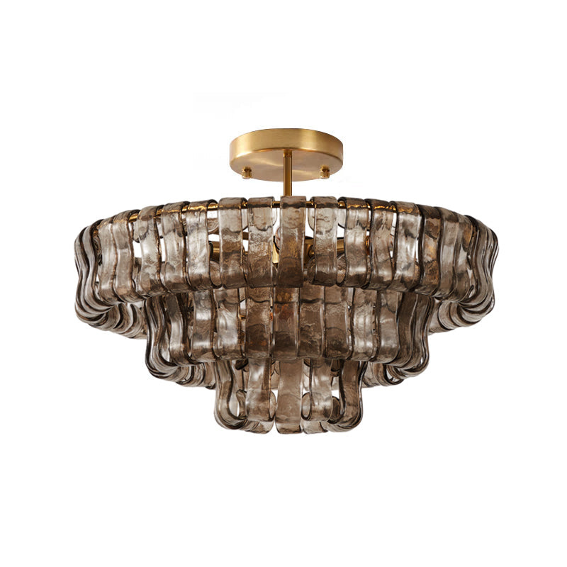 Tiered Ice Glass Ceiling Light