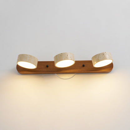 Travertine Wood Vanity Wall Light