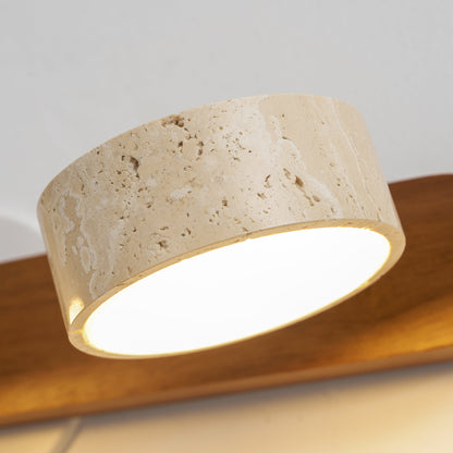 Travertine Wood Vanity Wall Light