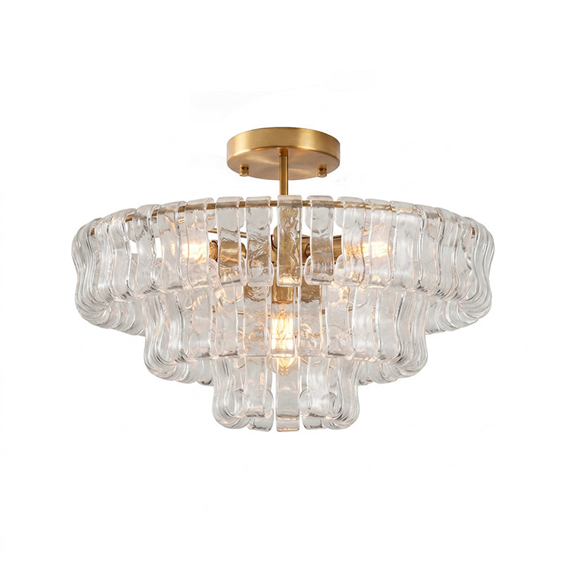Tiered Ice Glass Ceiling Light