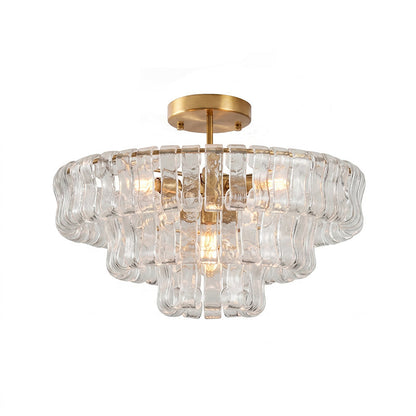Tiered Ice Glass Ceiling Light