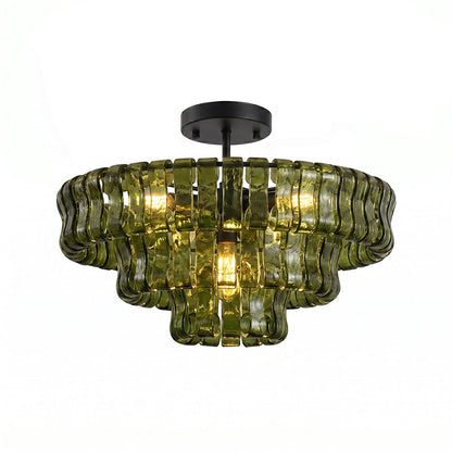 Tiered Ice Glass Ceiling Light