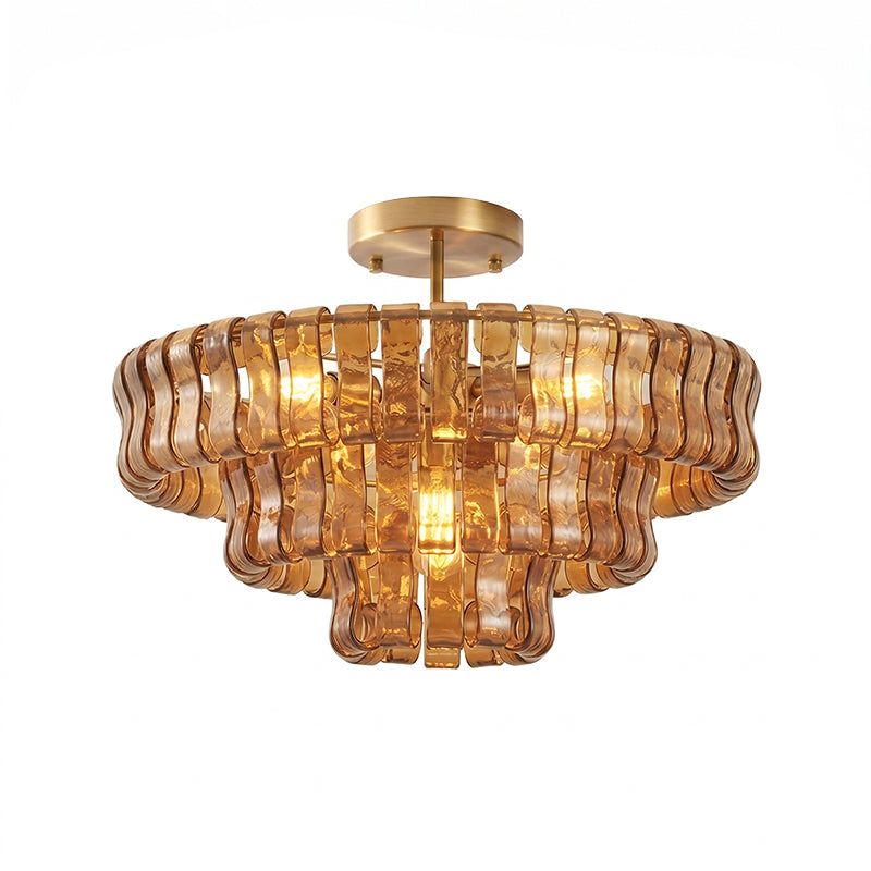 Tiered Ice Glass Ceiling Light