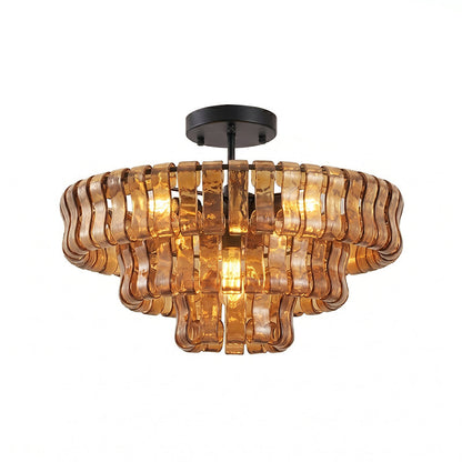 Tiered Ice Glass Ceiling Light