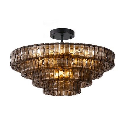 Tiered Ice Glass Ceiling Light