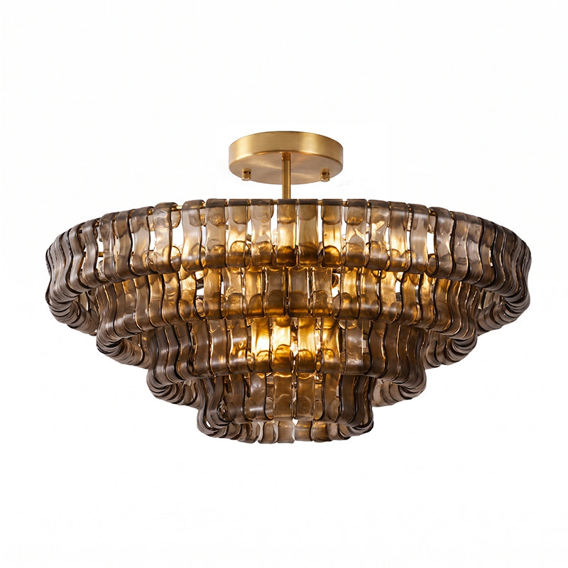Tiered Ice Glass Ceiling Light
