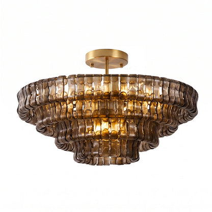 Tiered Ice Glass Ceiling Light