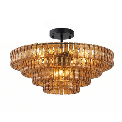 Tiered Ice Glass Ceiling Light