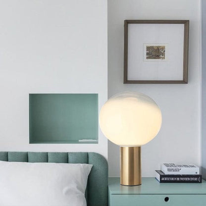 Glass sphere table lamp