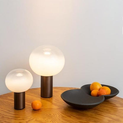 Glass sphere table lamp