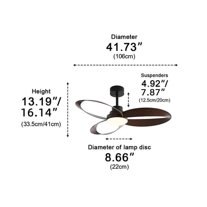 Modern LED Ceiling Fan with Wooden Blades