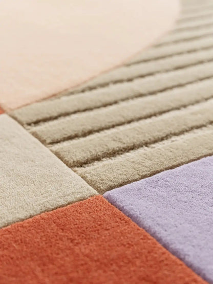 Modern wool rug multicolor design
