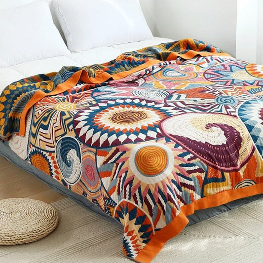 Scandinavian Boho Cotton Throw