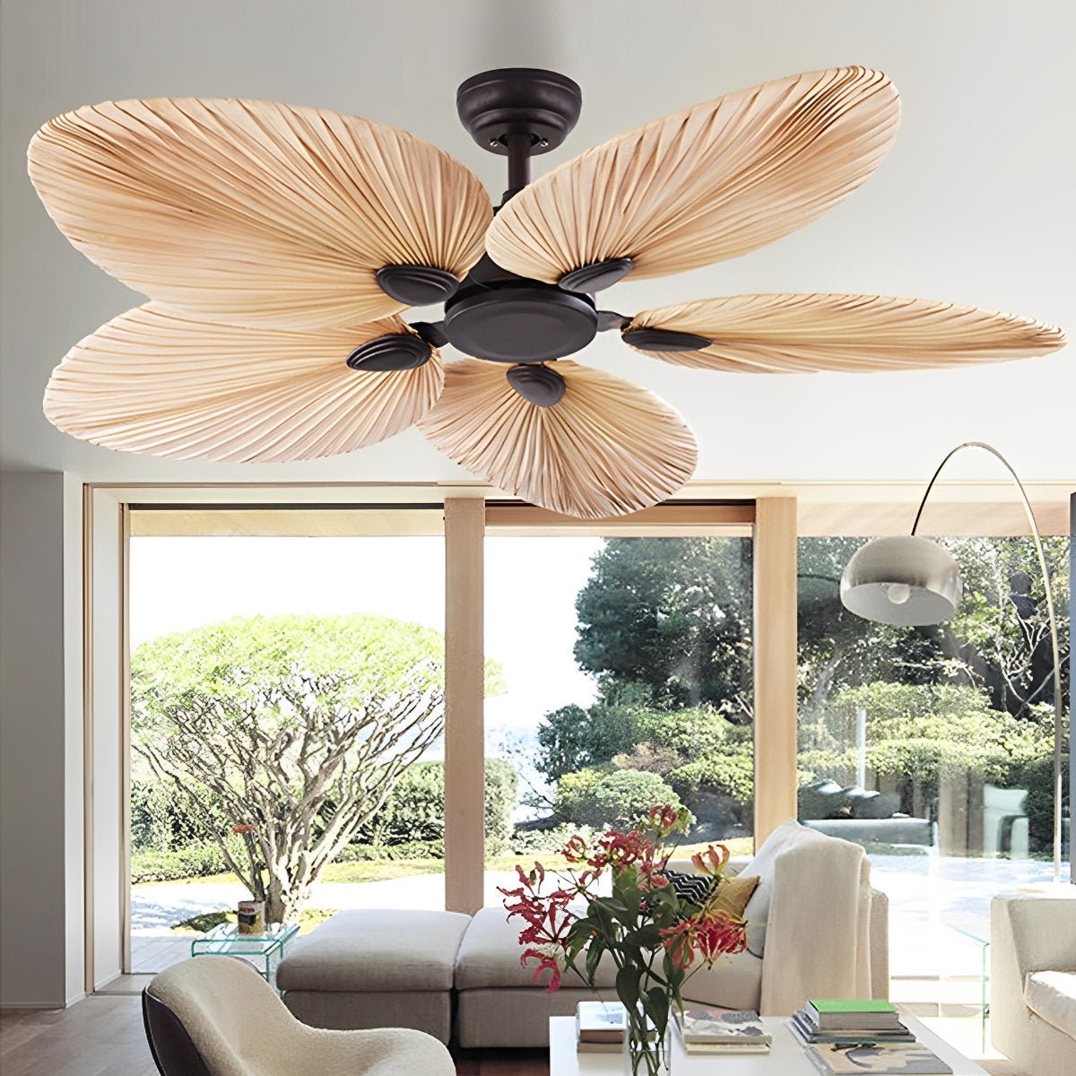 Tropical Palm Leaf Ceiling Fan