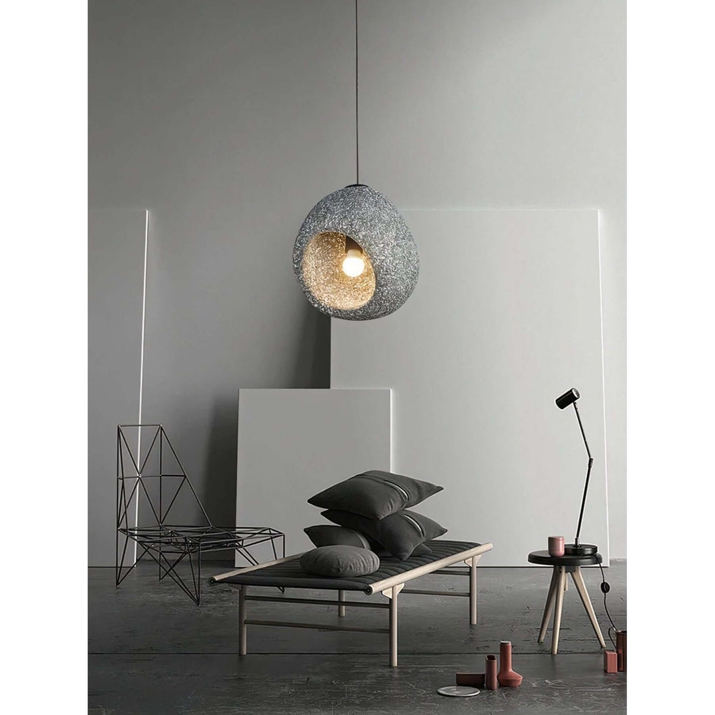 Dome-Shaped Rattan Hanging Light