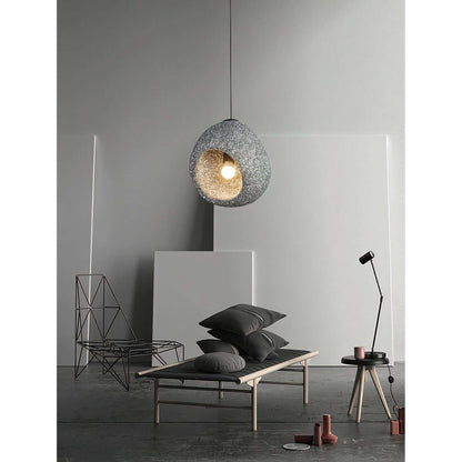 Dome-Shaped Rattan Hanging Light