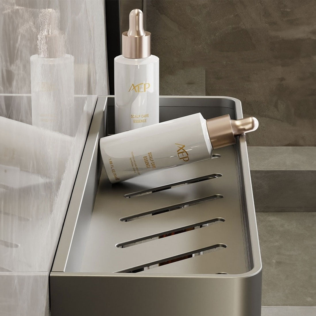 Modern Gray Bathroom Shelf