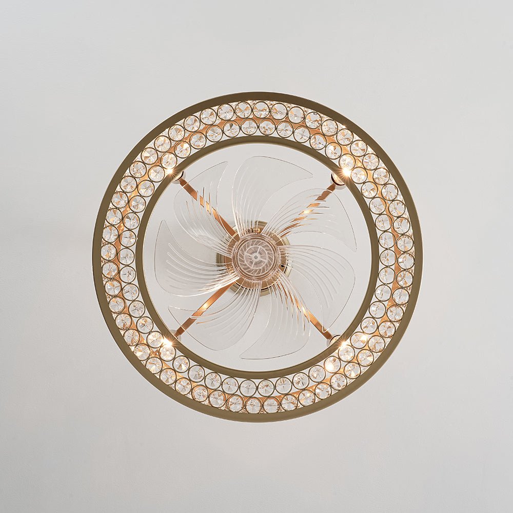 Modern Crystal Ceiling Fan Light